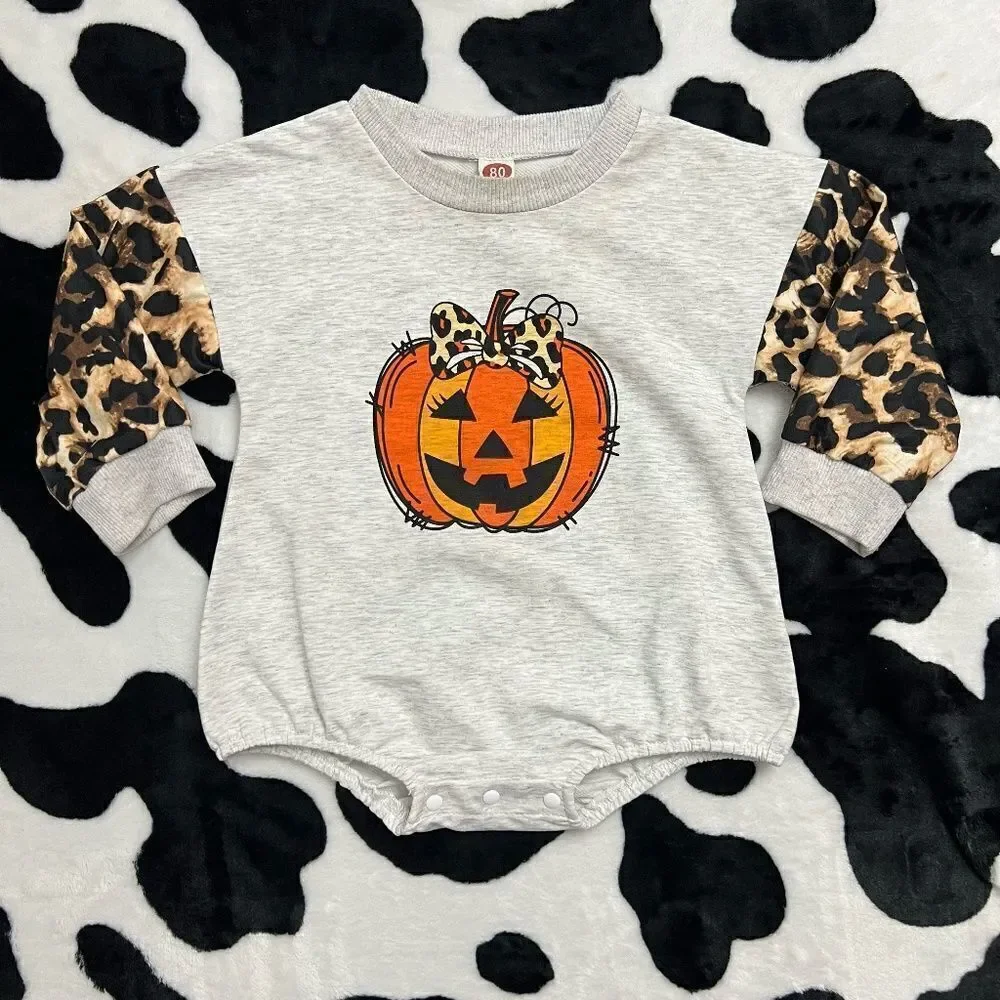 Baby Girl Halloween Leopard Long sleeve Romper (6-12 months)